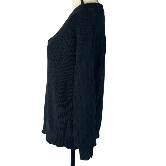 INC International Concepts X-Small Sweater Long Sleeve V-Neck Oversized Black - Picture 4 of 8